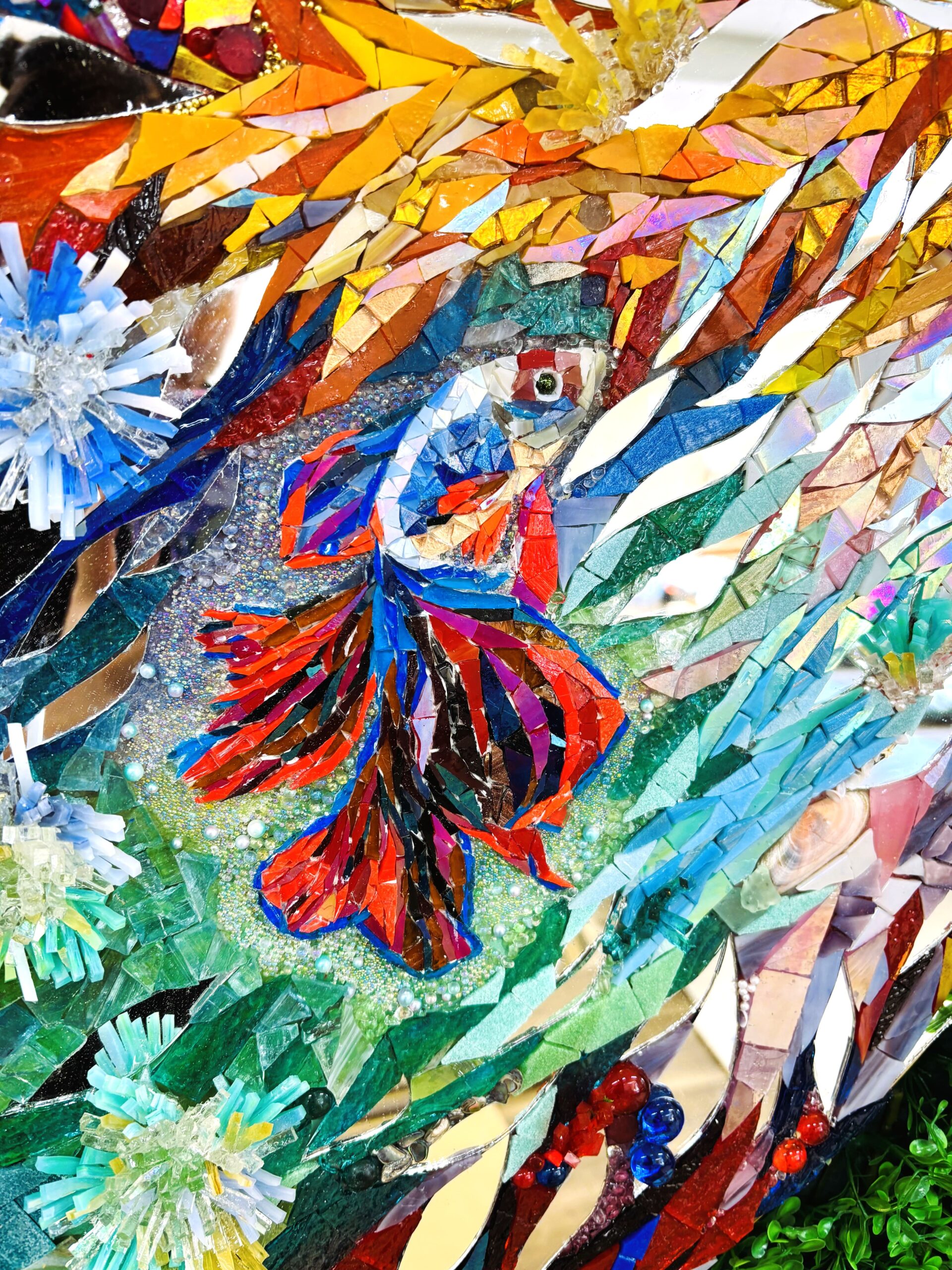 壁面アート(蝶と魚の対話)
