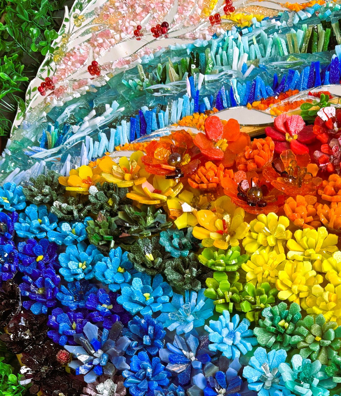 壁面アート(蝶と魚の対話)