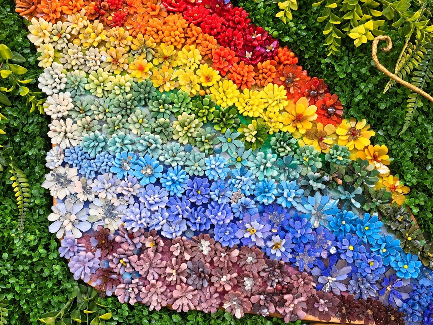 壁面アート(蝶と魚の対話)