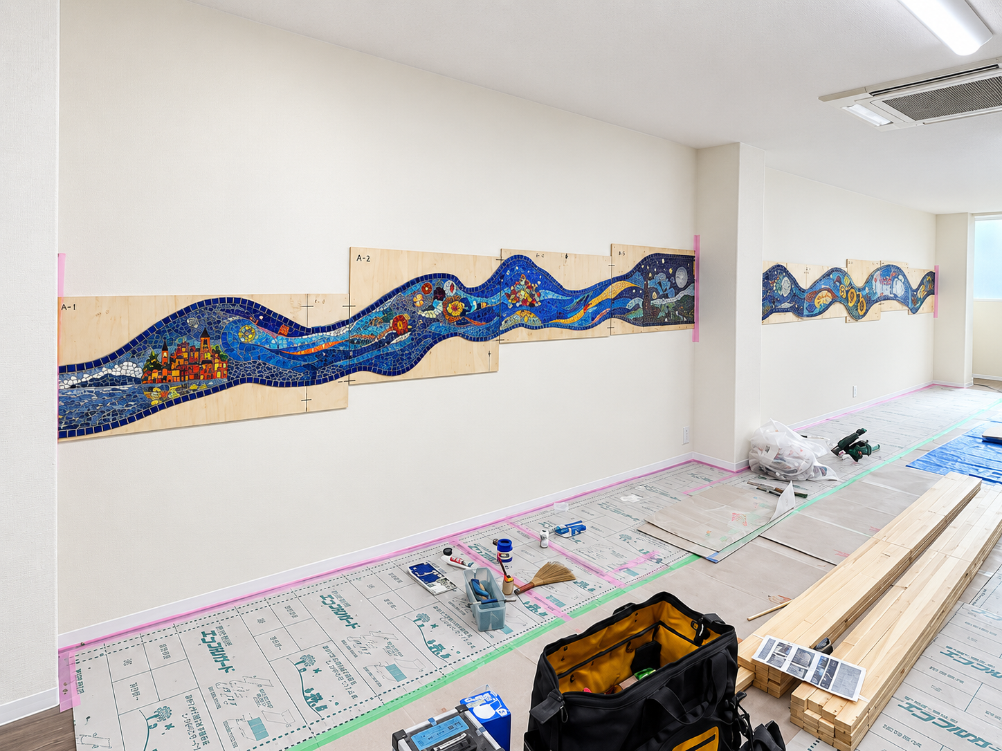 壁面波アート「ゴッホの見た景色」