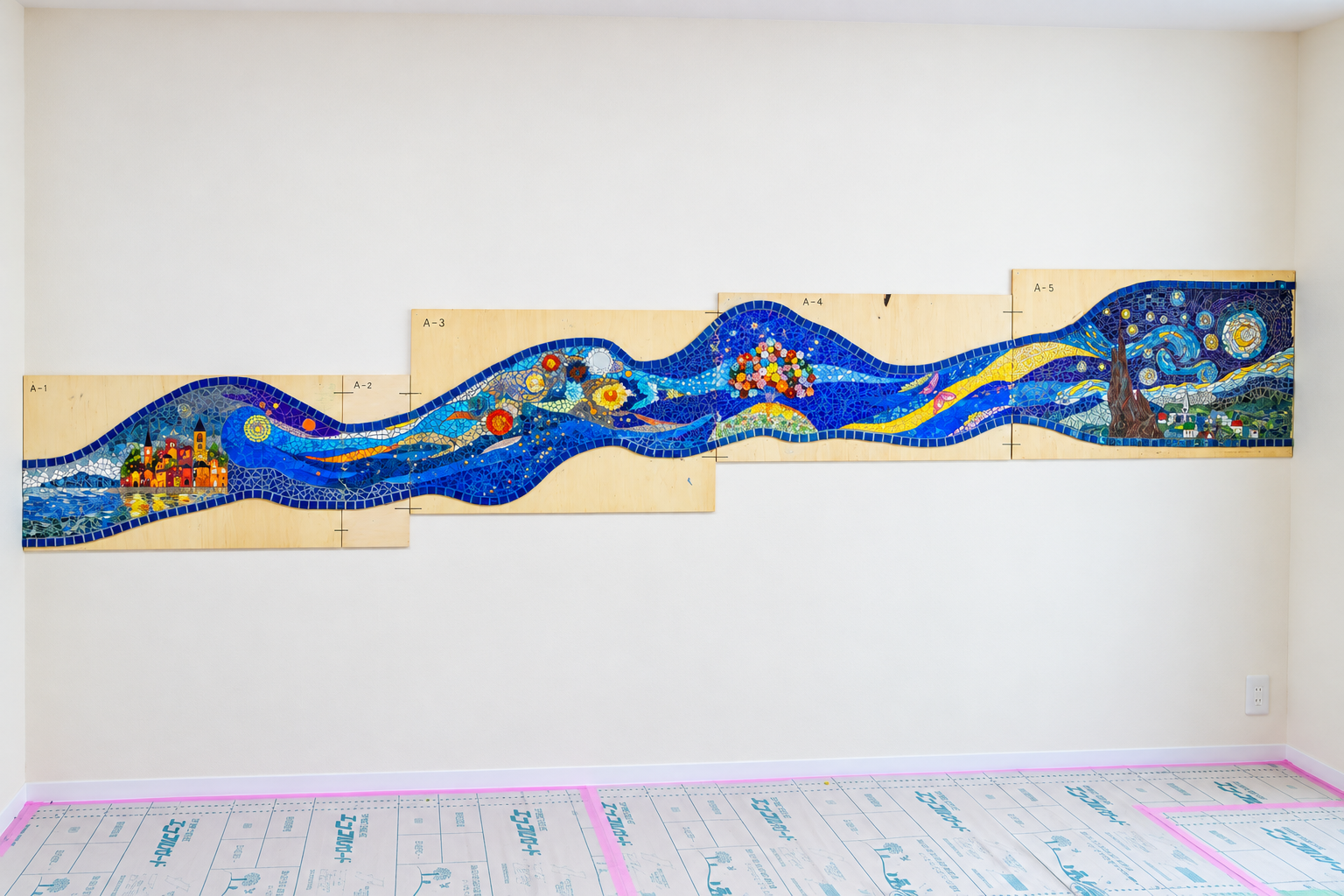壁面波アート「ゴッホの見た景色」
