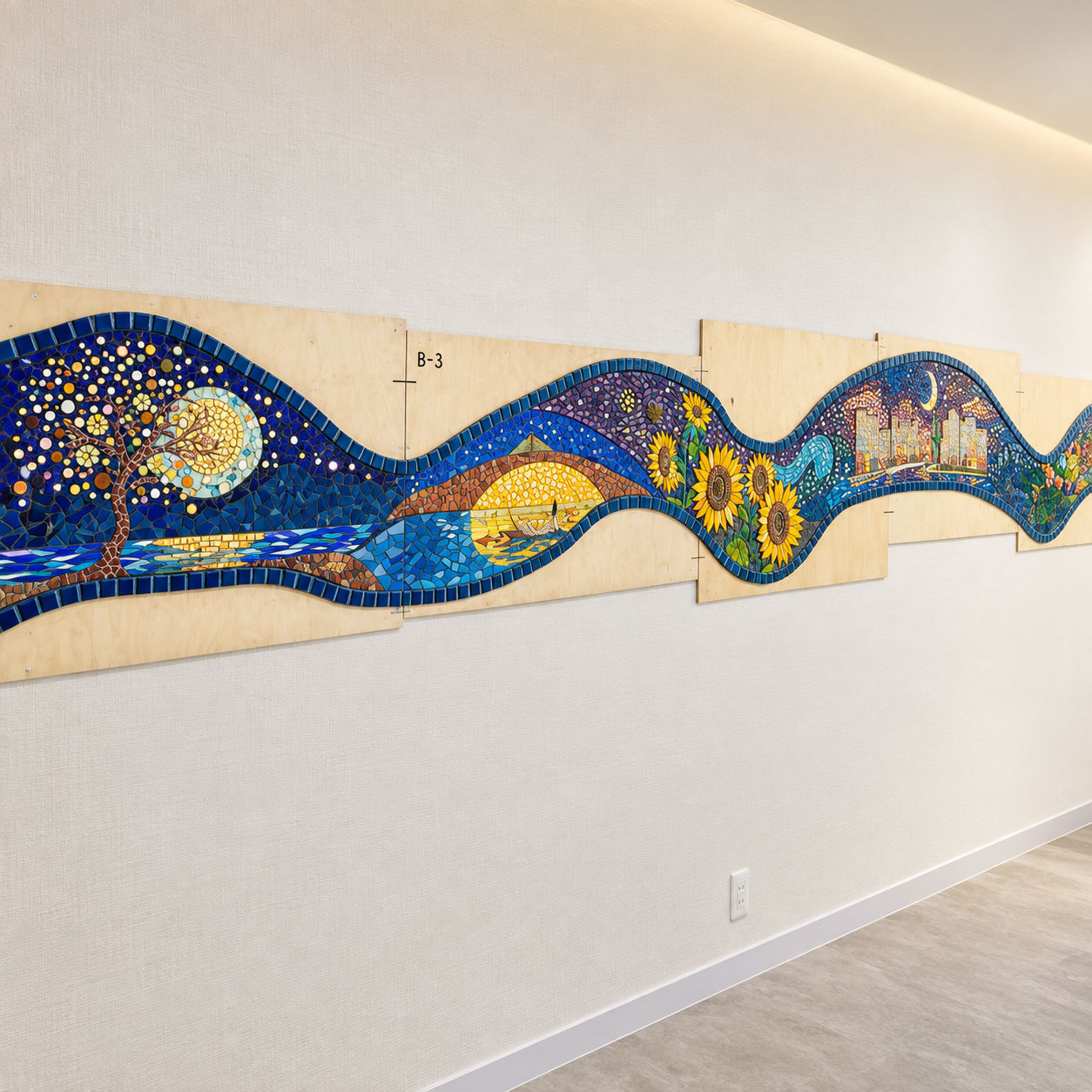 壁面波アート「ゴッホの見た景色」