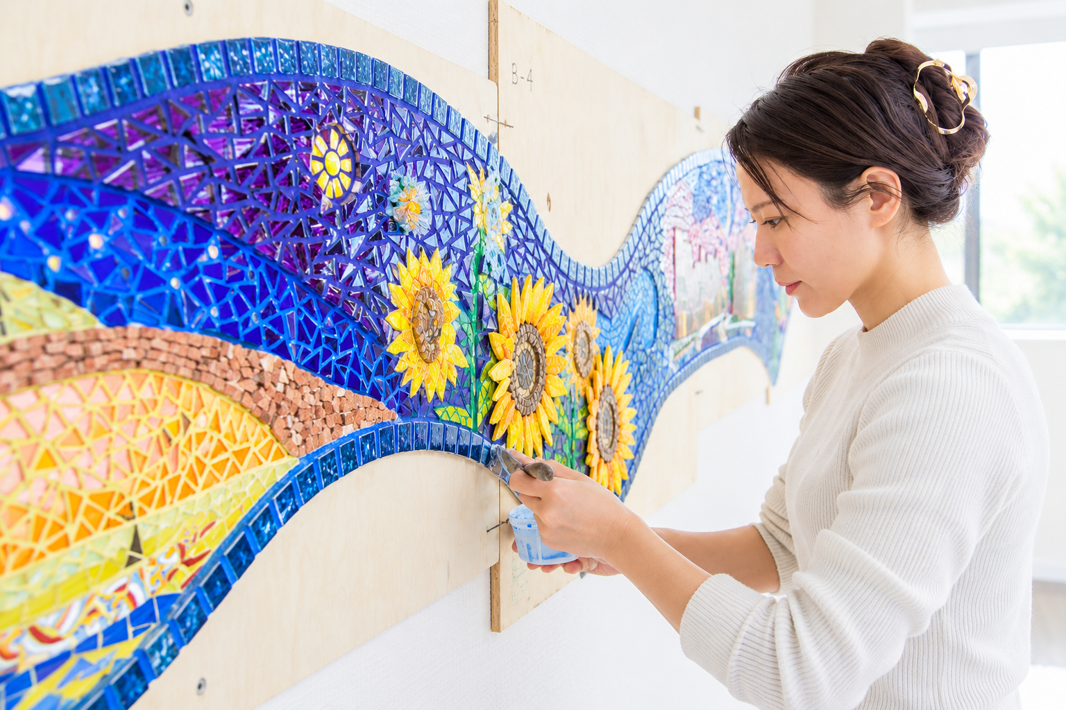 壁面波アート「ゴッホの見た景色」