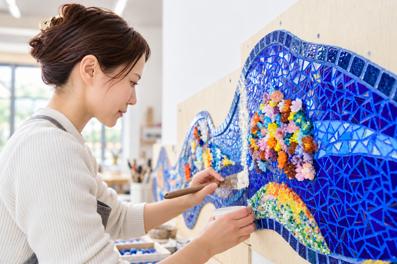 壁面波アート「ゴッホの見た景色」