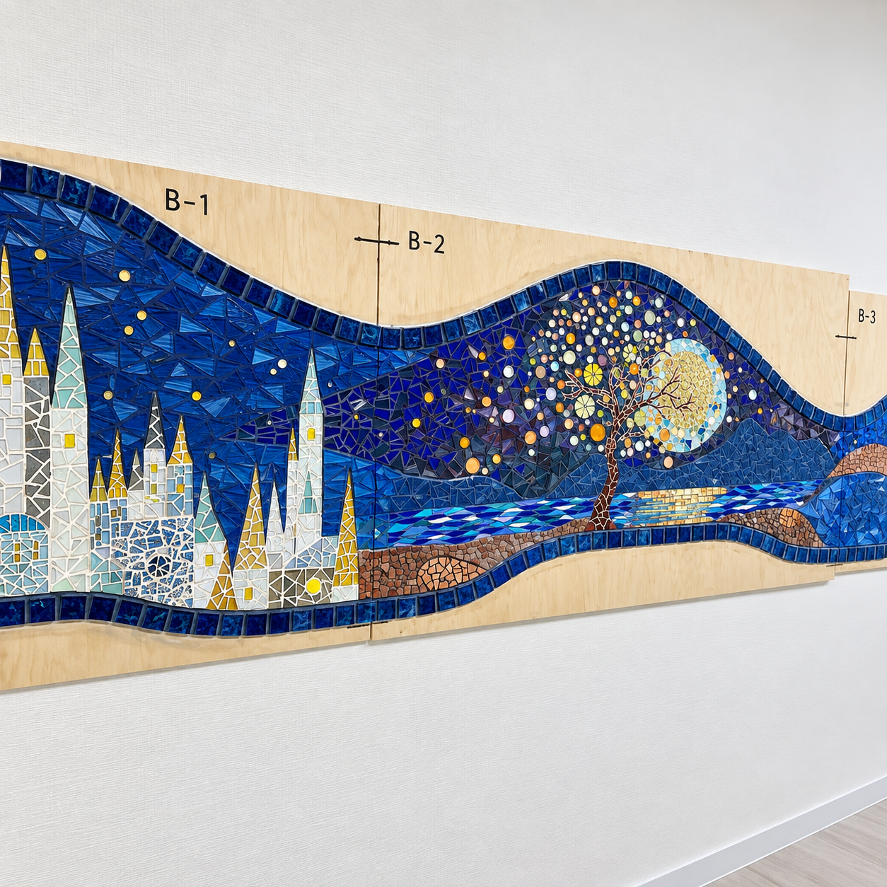 壁面波アート「ゴッホの見た景色」