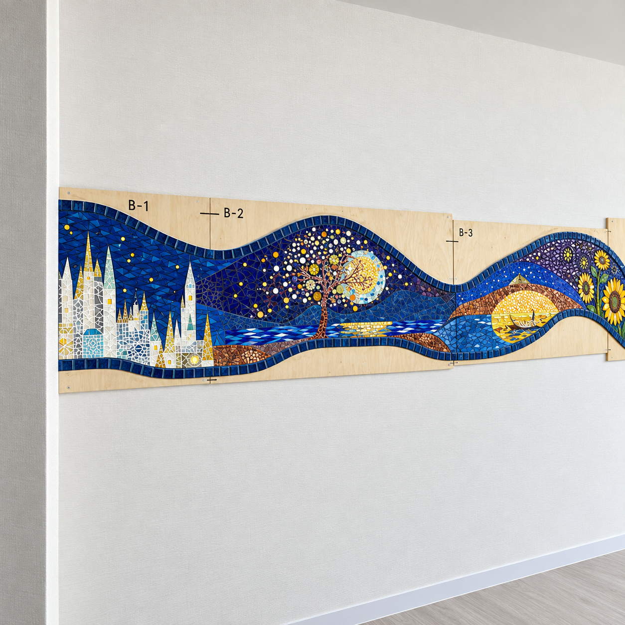 壁面波アート「ゴッホの見た景色」