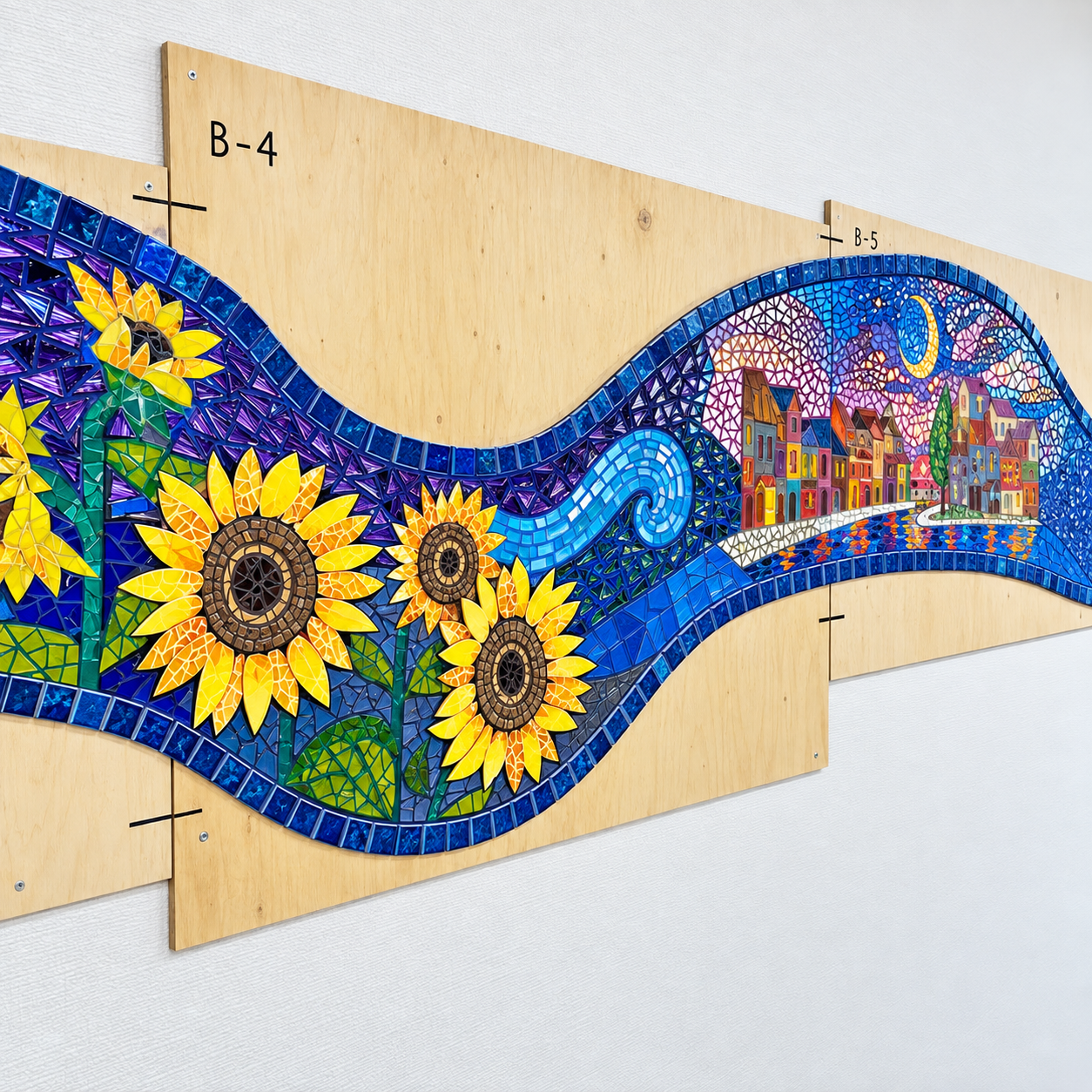 壁面波アート「ゴッホの見た景色」