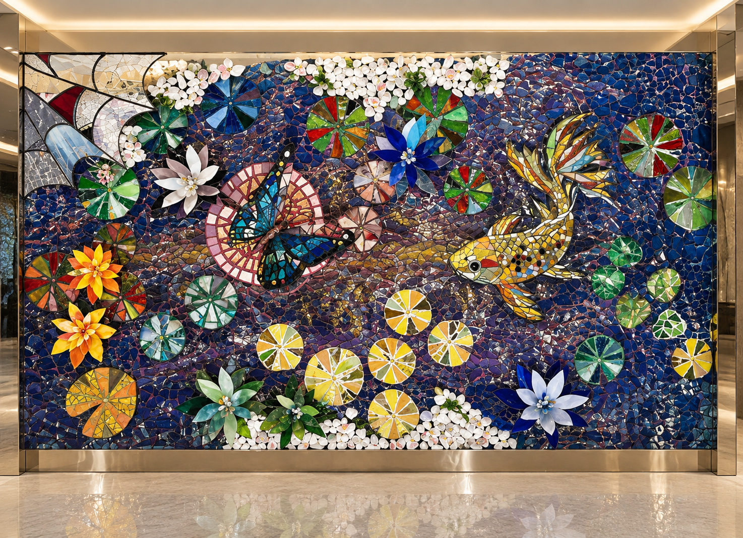 フロアアート「モネの睡蓮の池」