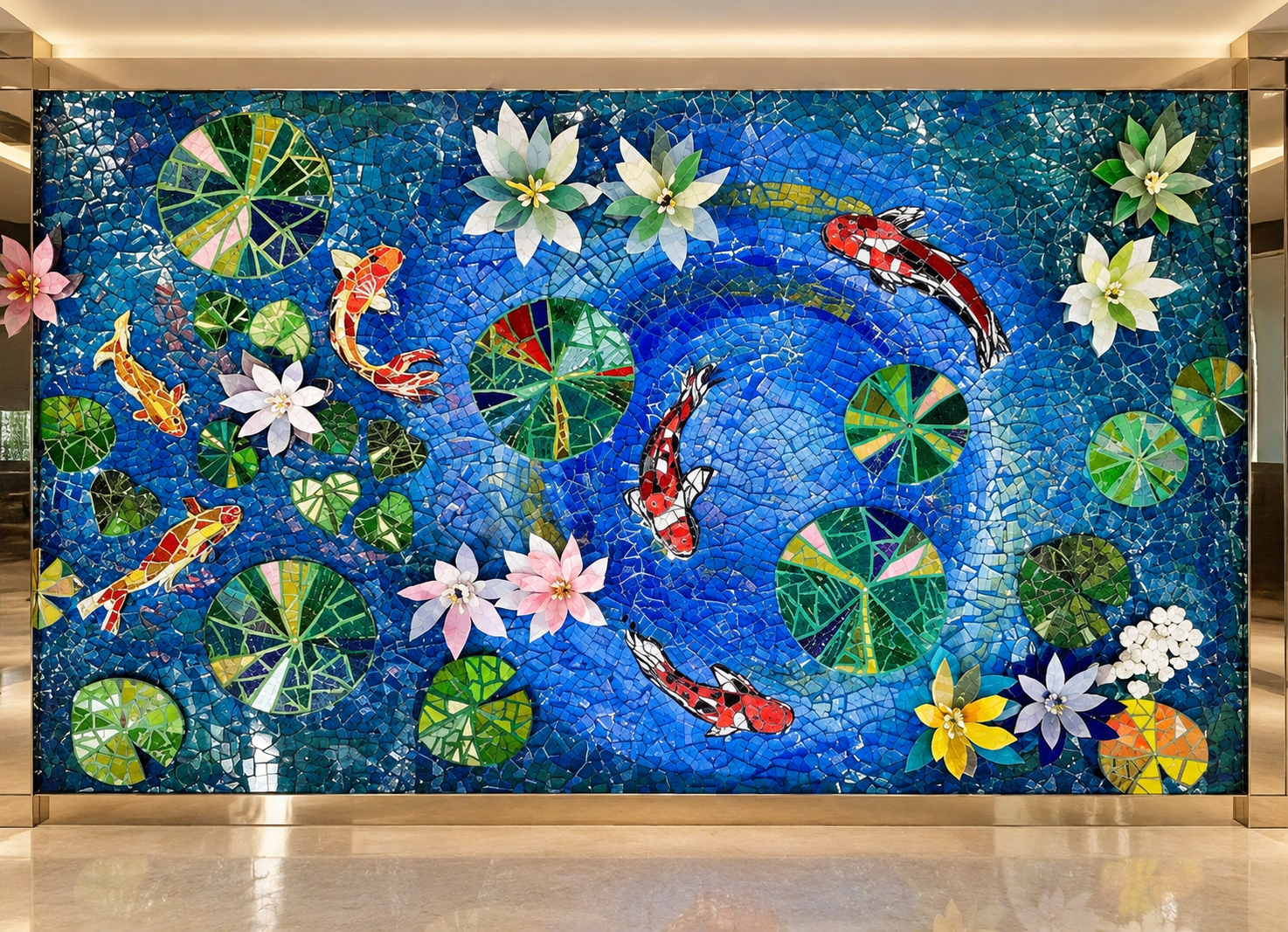 フロアアート「モネの睡蓮の池」