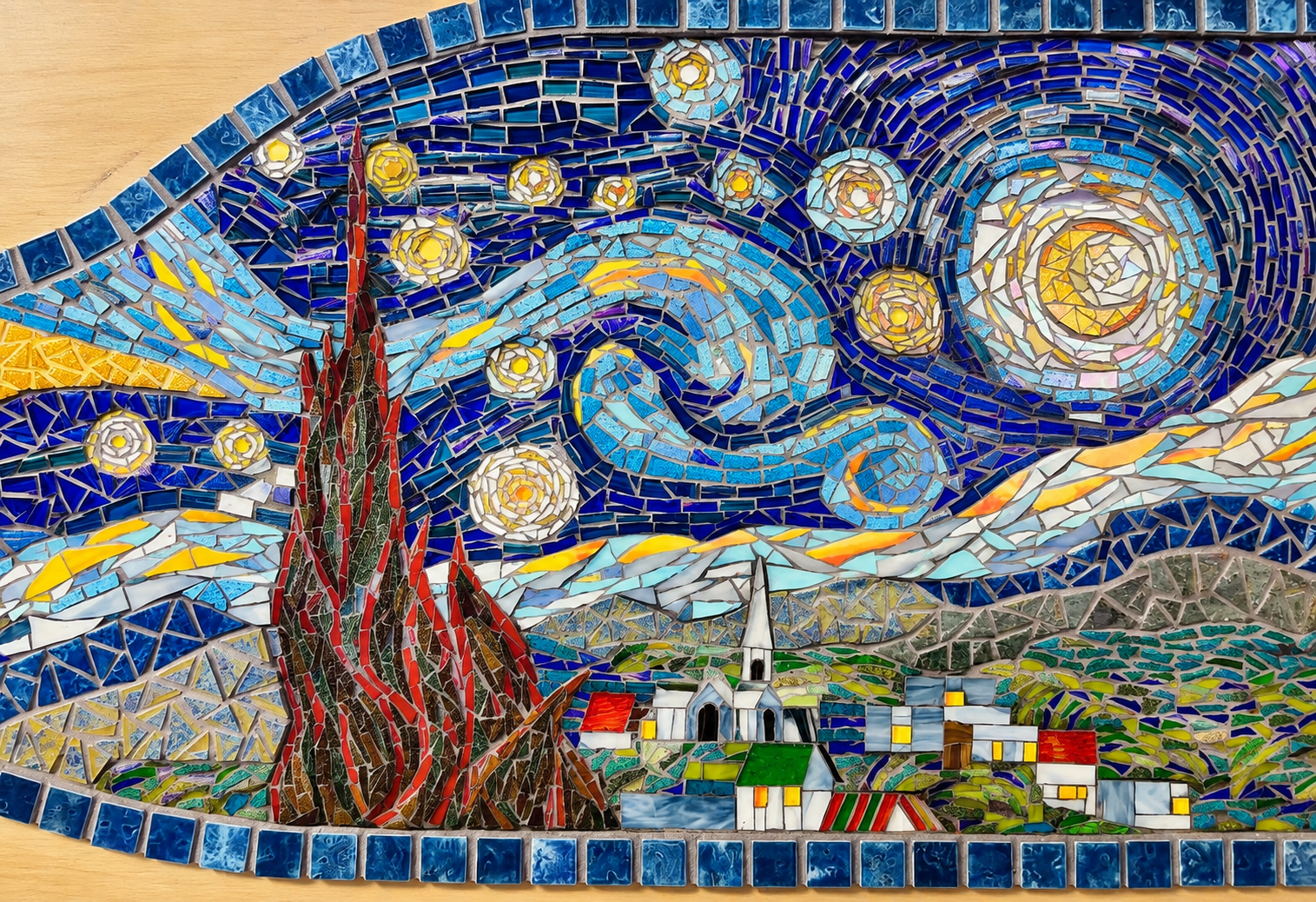壁面波アート「ゴッホの見た景色」