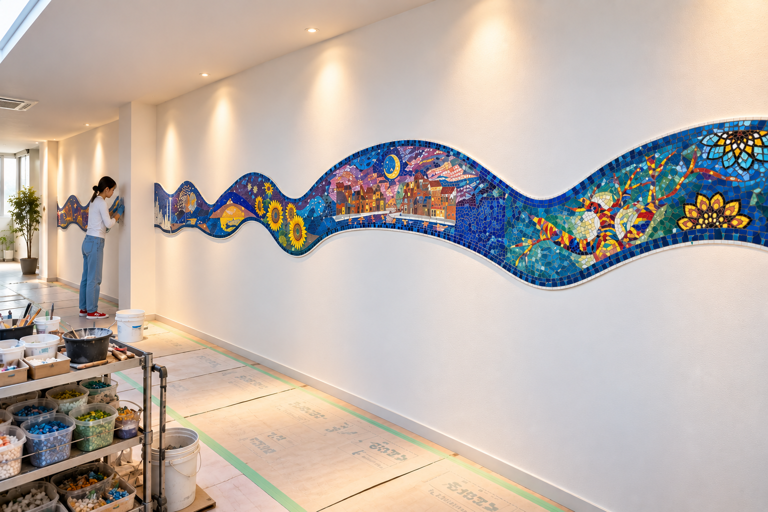 壁面波アート「ゴッホの見た景色」